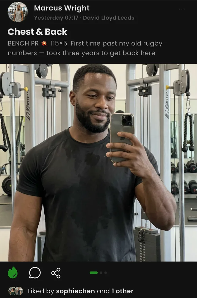The Korvi app: social workout feed